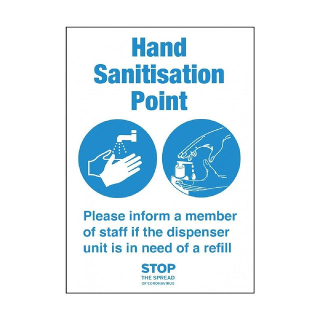 Hand Sanitisation Point Self-Adhesive Sign A5 - FN845 Guidance Posters & Floor Graphics Unbranded