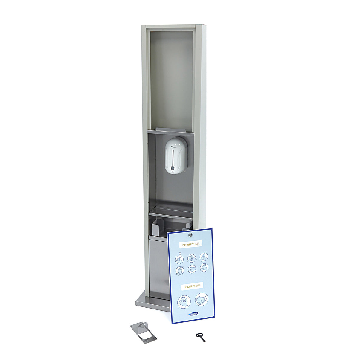 Maxima  Hand Sanitiser Dispenser - Automatic - Contactless - Space for Disposable Gloves  - 09376060