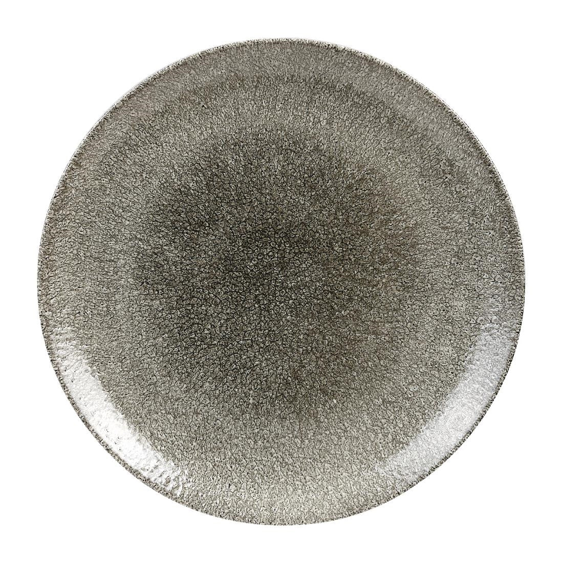 Churchill Studio Prints Raku Round Coupe Plates Quartz Black 288mm (Pack of 12) - HC767  Churchill