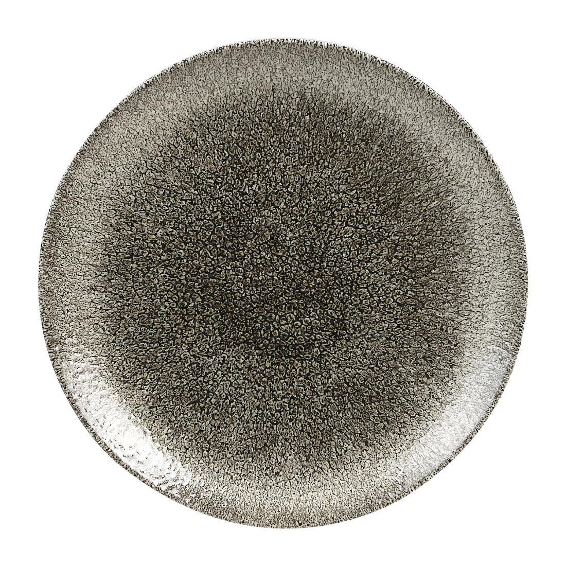 Churchill Studio Prints Raku Round Coupe Plates Quartz Black 260mm (Pack of 12) - HC768  Churchill