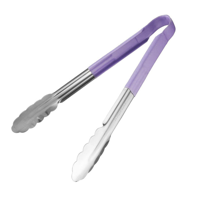 Hygiplas Colour Coded Serving Tong Purple 300mm - HC852  Hygiplas