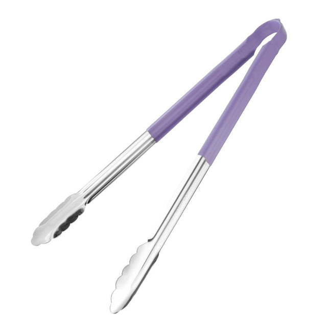 Hygiplas Colour Coded Serving Tong Purple - 405mm - HC853  Hygiplas