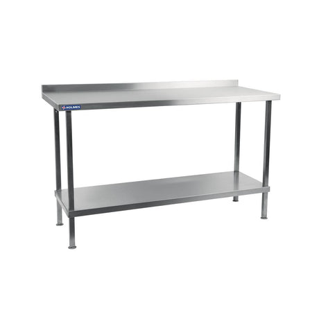 Holmes Stainless Steel Wall Table with Upstand 1200mm - DR022 Stainless Steel Wall Tables Holmes