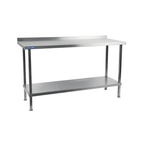 Holmes Stainless Steel Wall Table with Upstand 1500mm - DR023 Stainless Steel Wall Tables Holmes