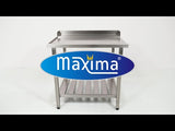 Maxima  Dishwasher Table - 90 x 75cm - Left - with Backsplash and Storage Shelf  - 09201036