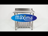 Maxima  Dishwasher Table - 90 x 75cm - Right - with Backsplash and Storage Shelf  - 09201038