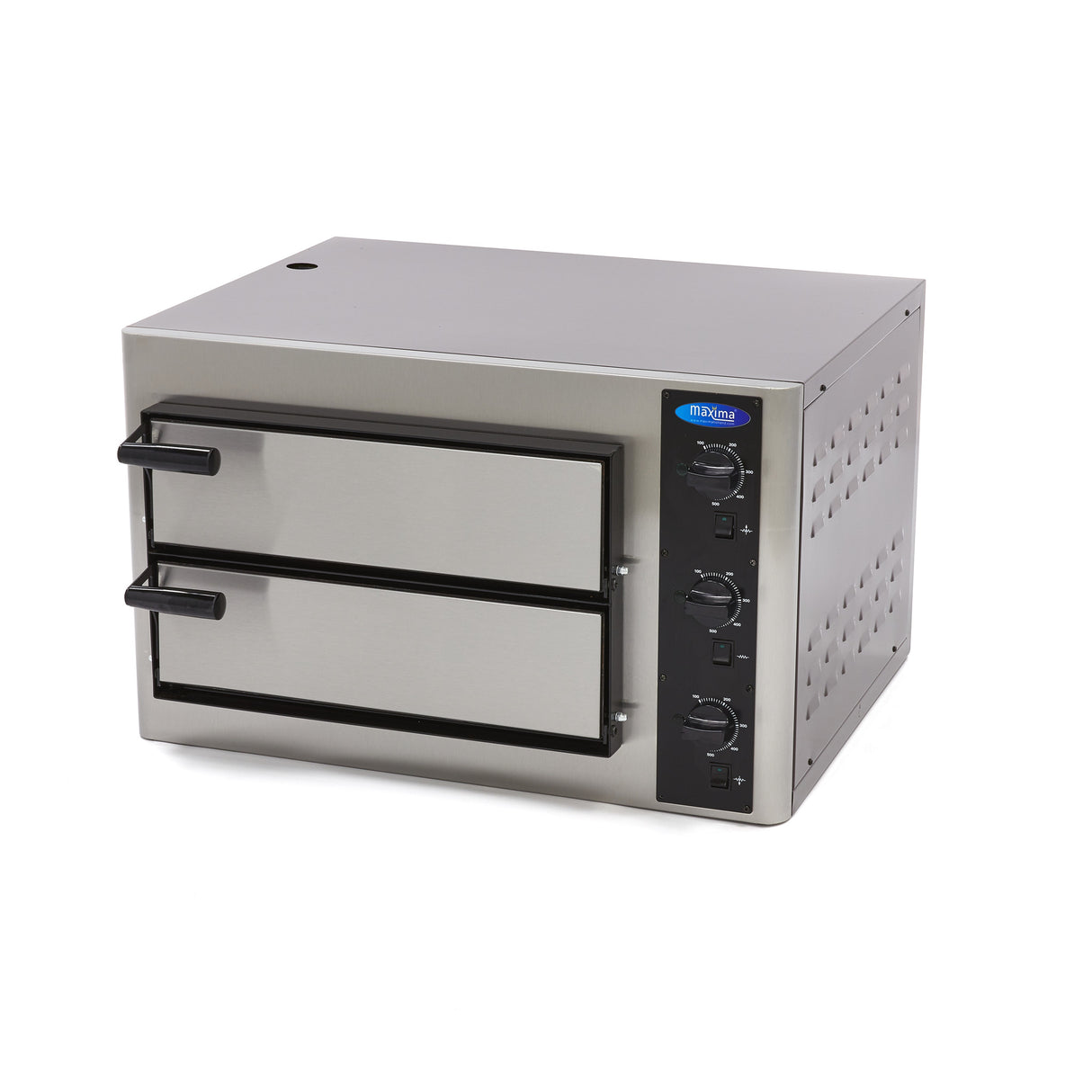 Maxima  Pizza Oven Double Deck - Fits 8 x 25cm - 400V  - 09370010