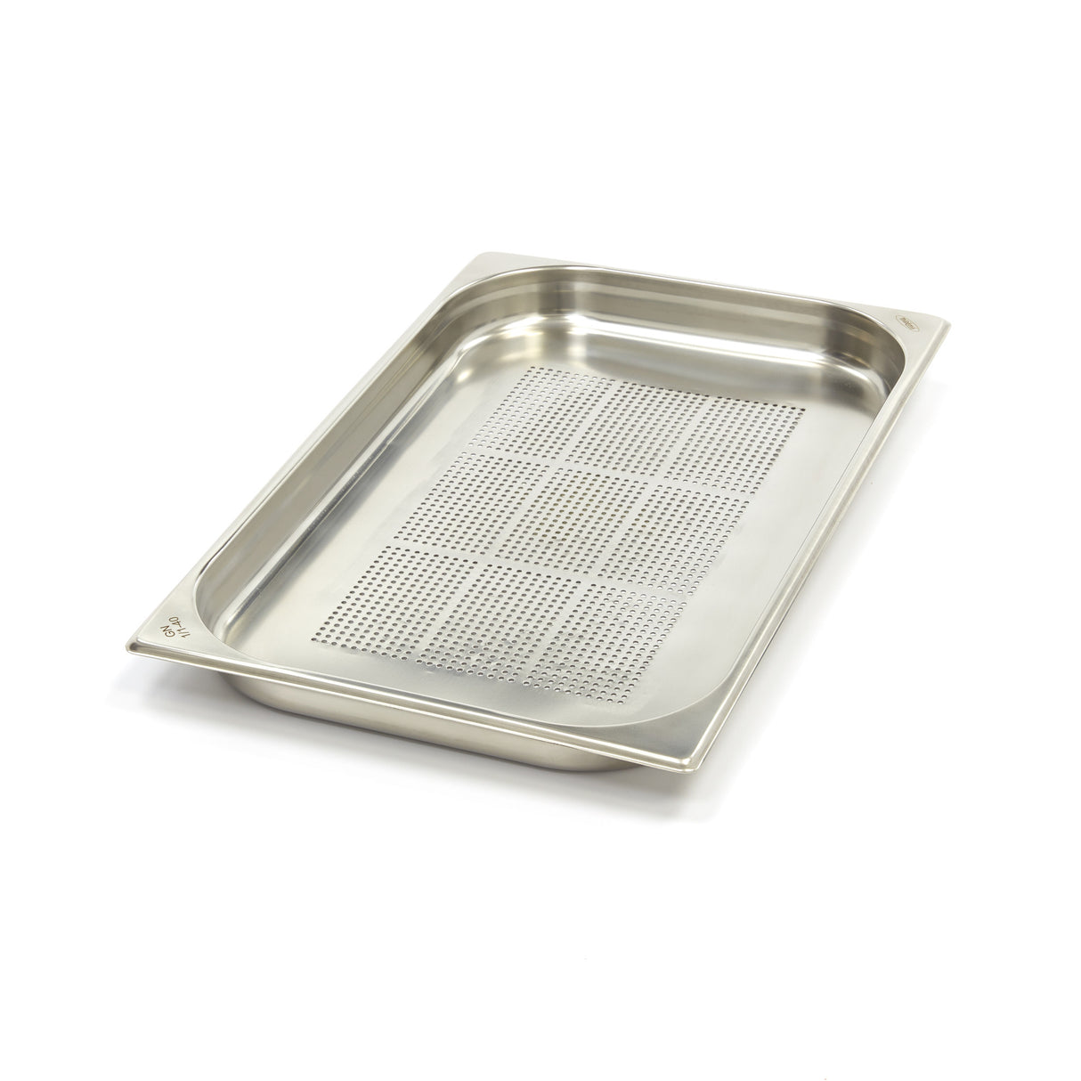 Maxima  Gastronorm Container - 1/1 GN - 4cm Deep - Stainless Steel - Perforated  - 09367601