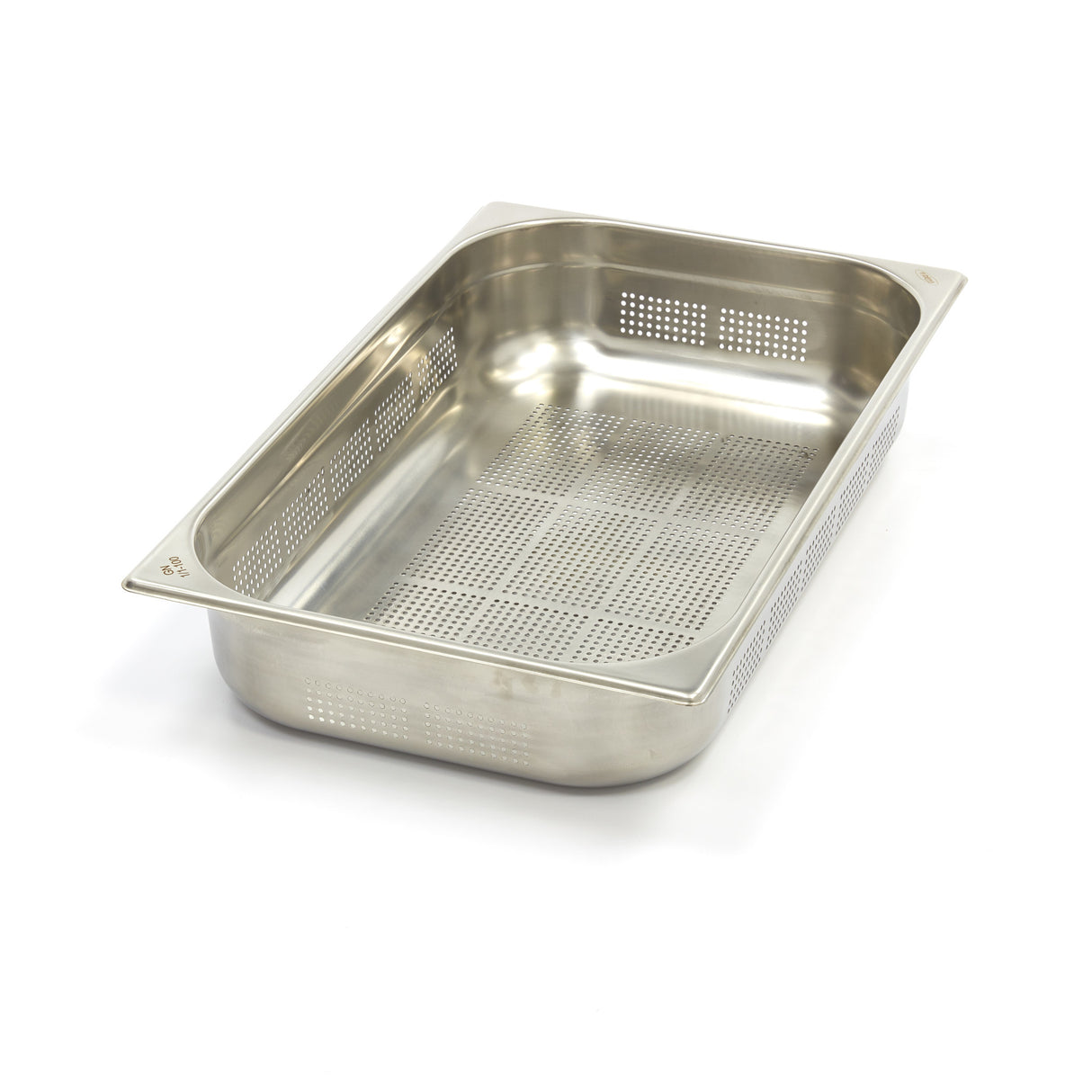 Maxima  Gastronorm Container - 1/1 GN - 10cm Deep - Stainless Steel - Perforated  - 09367603