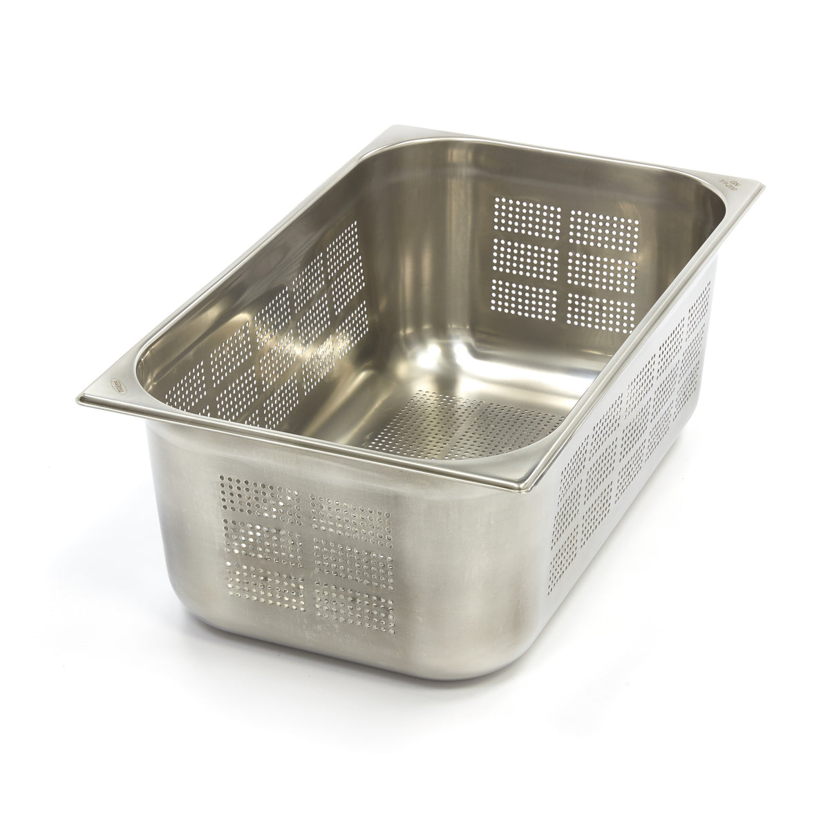 Maxima  Gastronorm Container - 1/1 GN - 20cm Deep - Stainless Steel - Perforated  - 09367605