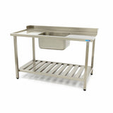 Maxima  Dishwasher Table - 120 x 75cm - Left - with Sink and Backsplash - incl Storage Shelf  - 09201034