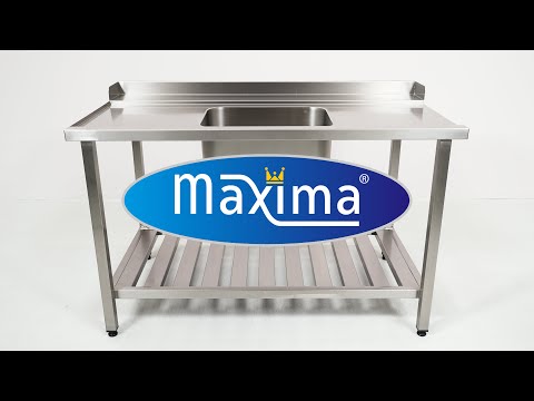 Maxima  Dishwasher Table - 140 x 75cm - Left - with Sink and Backsplash - incl Storage Shelf  - 09201039