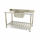 Maxima  Dishwasher Table - 120 x 75cm - Right - with Backsplash and Storage Shelf  - 09201031