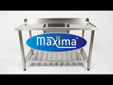 Maxima  Dishwasher Table - 120 x 75cm - Right - with Backsplash and Storage Shelf  - 09201031