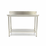 Maxima  Stainless Steel Table - 200 x 70cm - Adjustable Height - with Backsplash  - 09364045