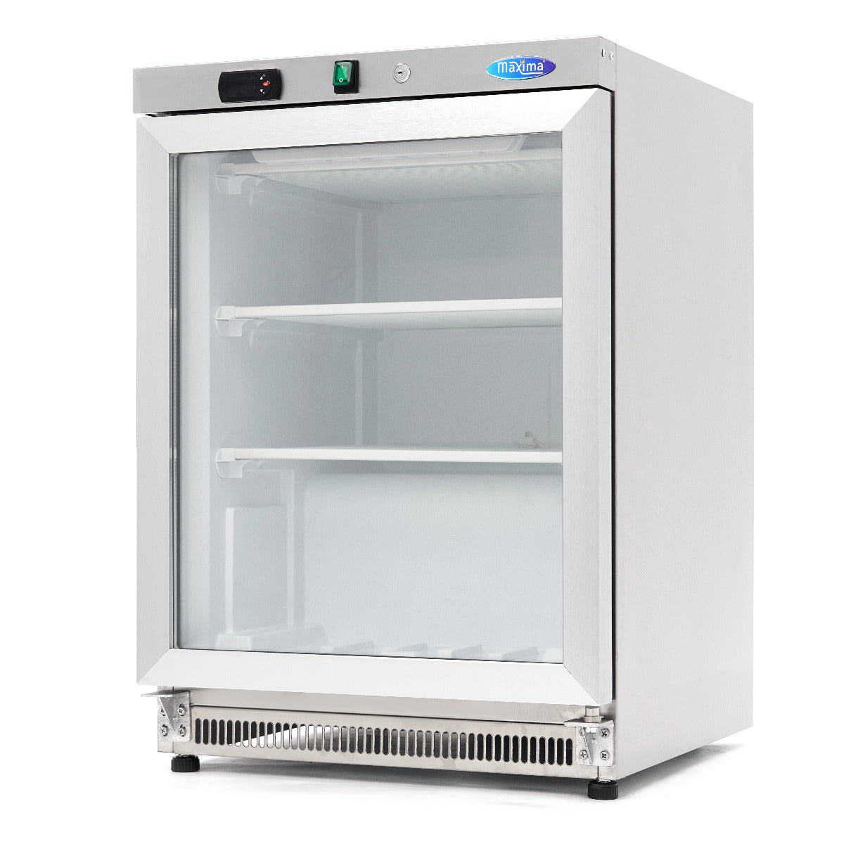 Maxima Gefrierschrank – 200 l – Edelstahl – mit Glastür – 09405011