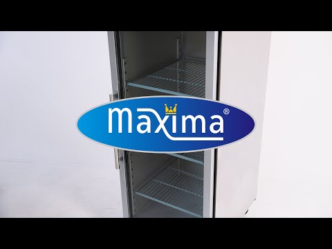 Maxima  Fridge - 600L - 3 Adjustable Shelves (2/1GN) - Stainless Steel - with Glass Door  - 09400001