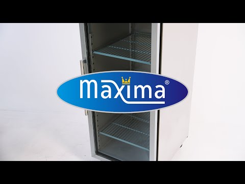 Maxima  Freezer - 600L - 3 Adjustable Shelves (2/1GN) - Stainless Steel - with Glass Door  - 09400006