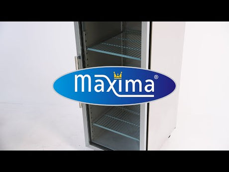 Maxima  Freezer - 600L - 3 Adjustable Shelves (2/1GN) - Stainless Steel - with Glass Door  - 09400006