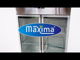 Maxima Gefrierschrank - 1200L - 6 verstellbare Ablagen (2/1GN) - Edelstahl - mit Glastür - 09400016