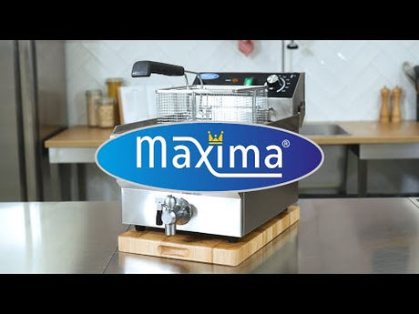 Maxima Fritteuse - 10 l - 1 Korb - mit Ablasshahn - 09365228