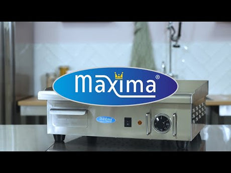 Maxima Bakplaat - Half Grooved - 73cm - incl Lekbak - 400V - 09300080