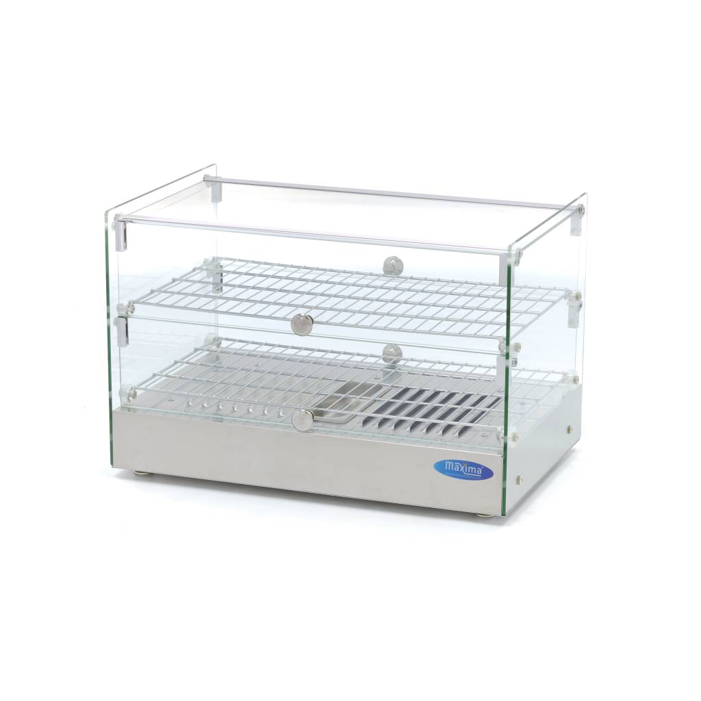 Maxima Beheizte Speisenvitrine - 50L - 55cm - 2 Regale - 09400780