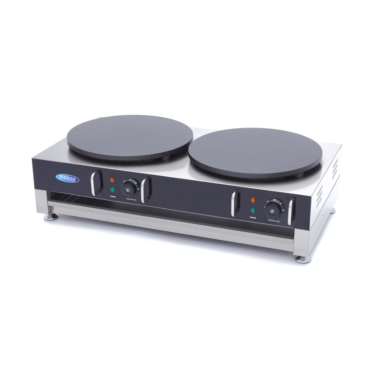 Maxima  Crepe Maker - Double Crepes - 2 x 40cm - incl Batter Spreader  - 09374071