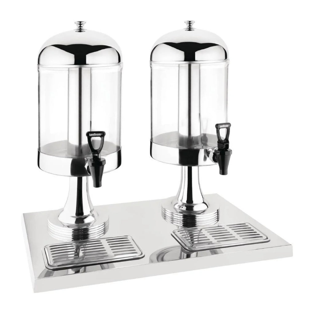 Olympia Double Juice Dispenser with Drip Tray - J184 Chilled Drink Dispensers Olympia