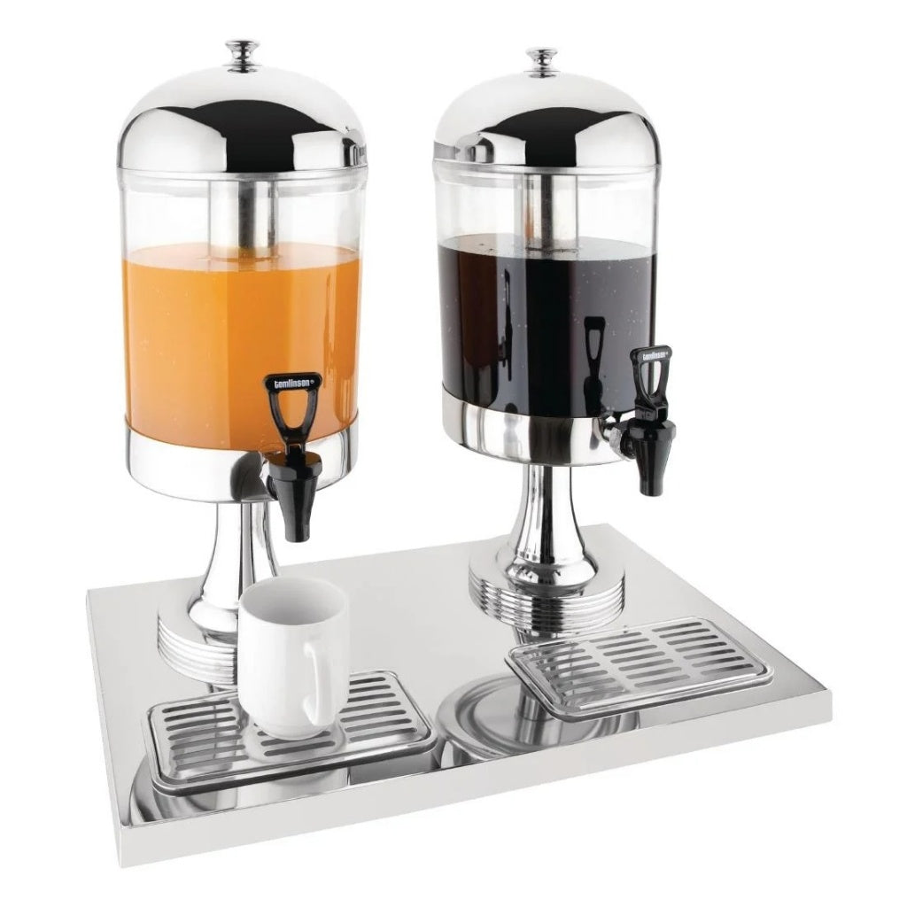 Olympia Double Juice Dispenser with Drip Tray - J184 Chilled Drink Dispensers Olympia