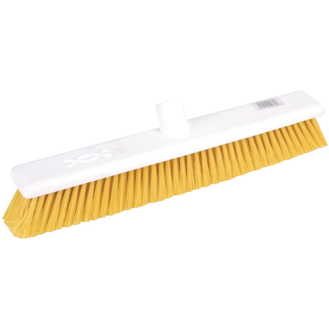 Jantex Hygiene Broom Soft Bristle Yellow 18in - DN834 Broom Heads Jantex