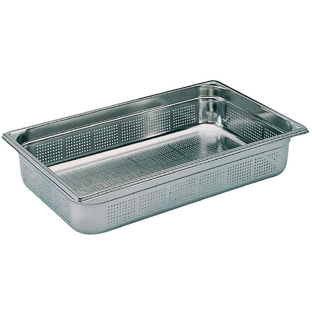 Matfer Bourgeat Stainless Steel Perforated 1/1 Gastronorm Tray 100mm - K141  Matfer Bourgeat