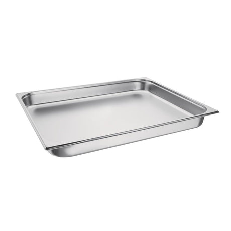 Vogue Stainless Steel 2/1 Gastronorm Tray 65mm - K802  Vogue