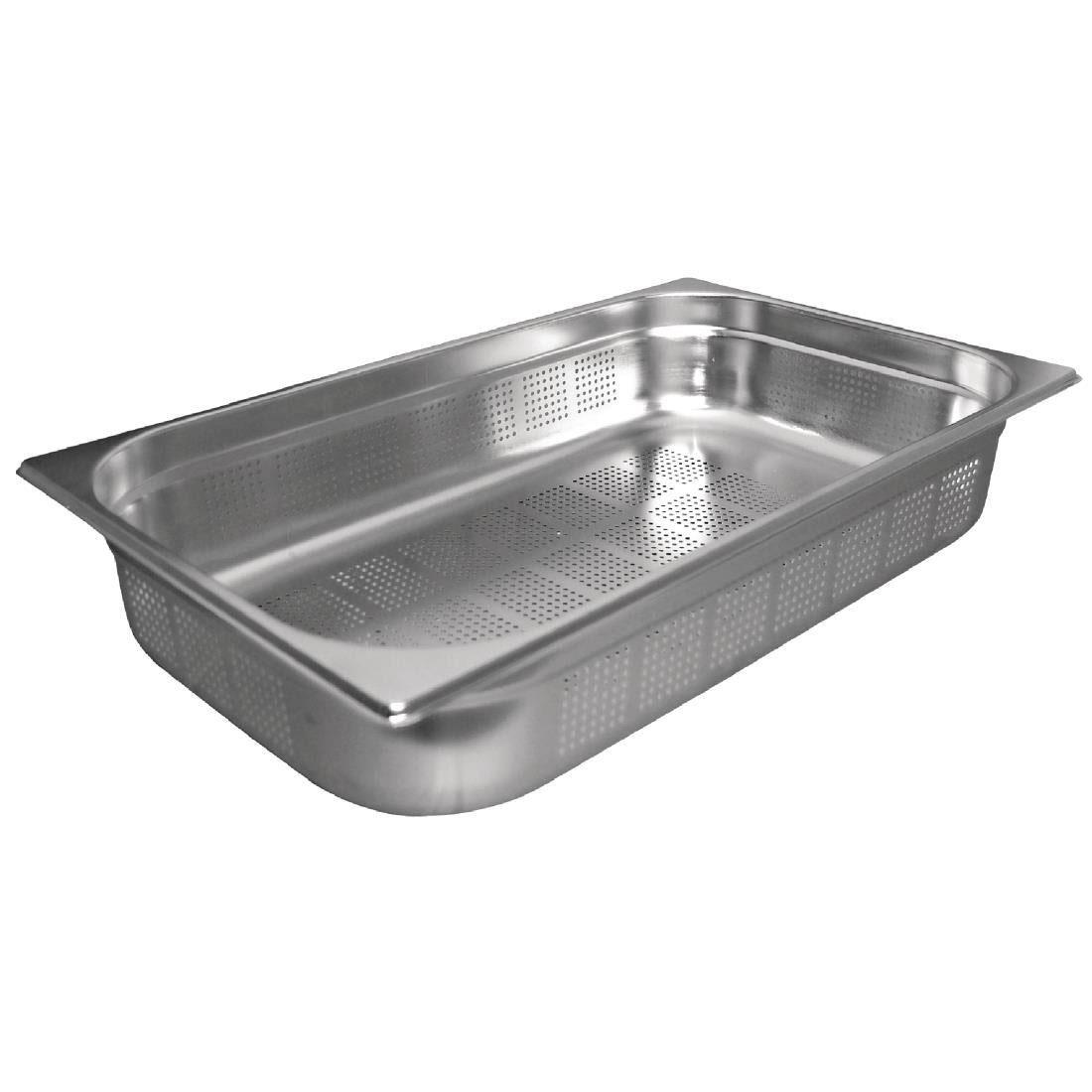 Vogue Stainless Steel Perforated 1/1 Gastronorm Tray 65mm - K840  Vogue