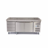 Maxima Pizza Prep Koelkast - 202cm - 2 Deuren - Geschikt voor 5 x 1/6 GN - 7 Laden - 09400210