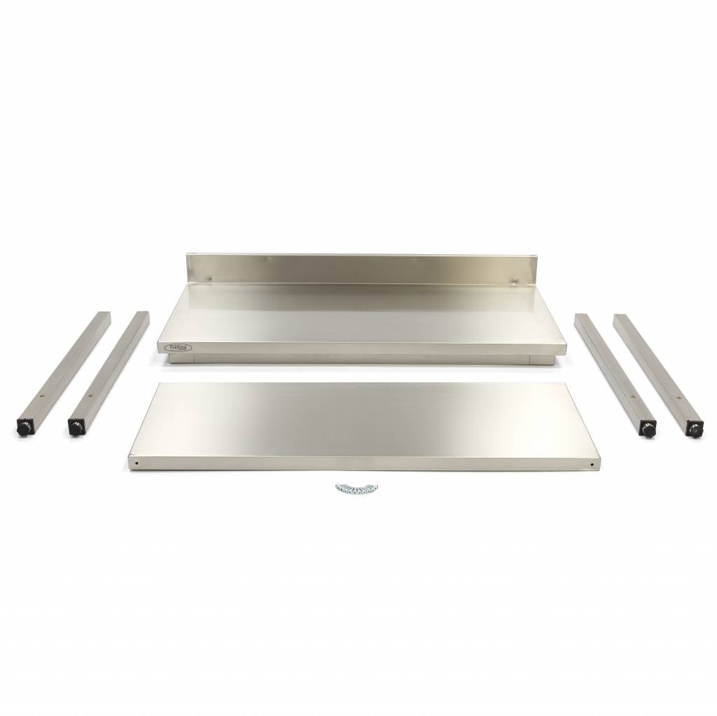 Maxima  Stainless Steel Table - 80 x 70cm - Adjustable Height - with Backsplash  - 09364027