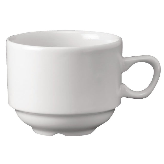 Churchill Plain Whiteware Stacking Nova Tea Cups 212ml (Pack of 24) - P271  Churchill