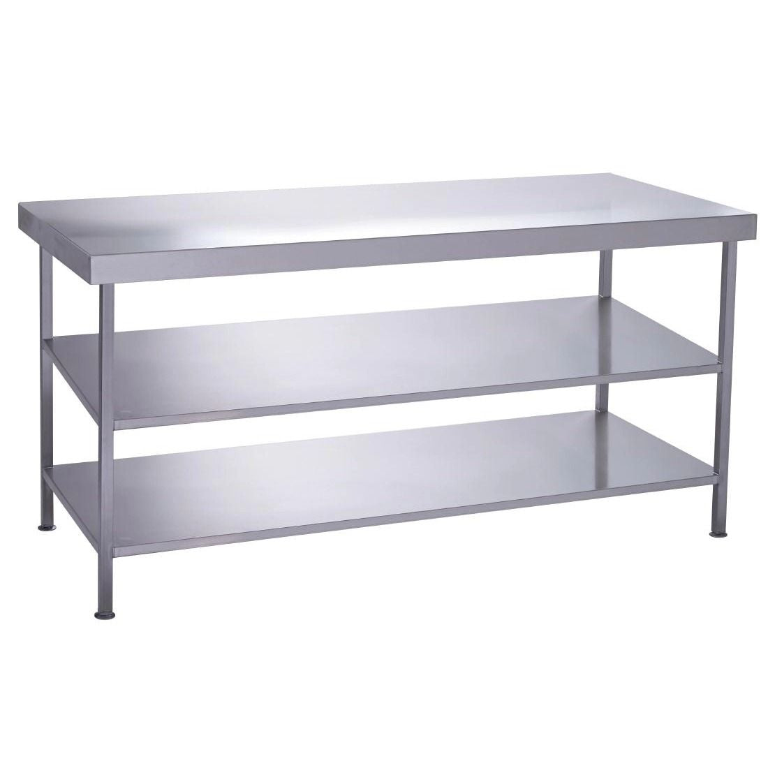 Parry Fully Welded Stainless Steel Centre Table 2 Undershelves 1200x600mm - DC611 Stainless Steel Centre Tables Parry