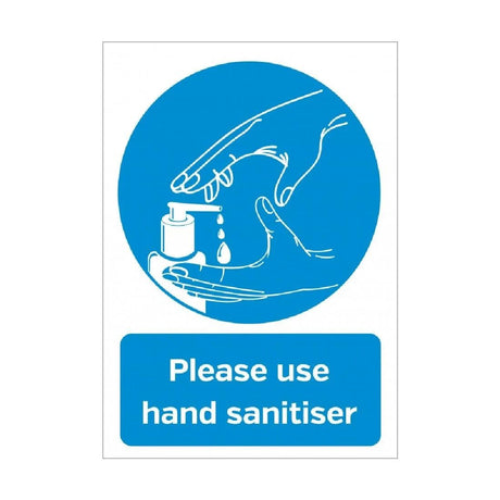 Please Use Hand Sanitiser Self-Adhesive Sign A4 - FN843 Guidance Posters & Floor Graphics Unbranded