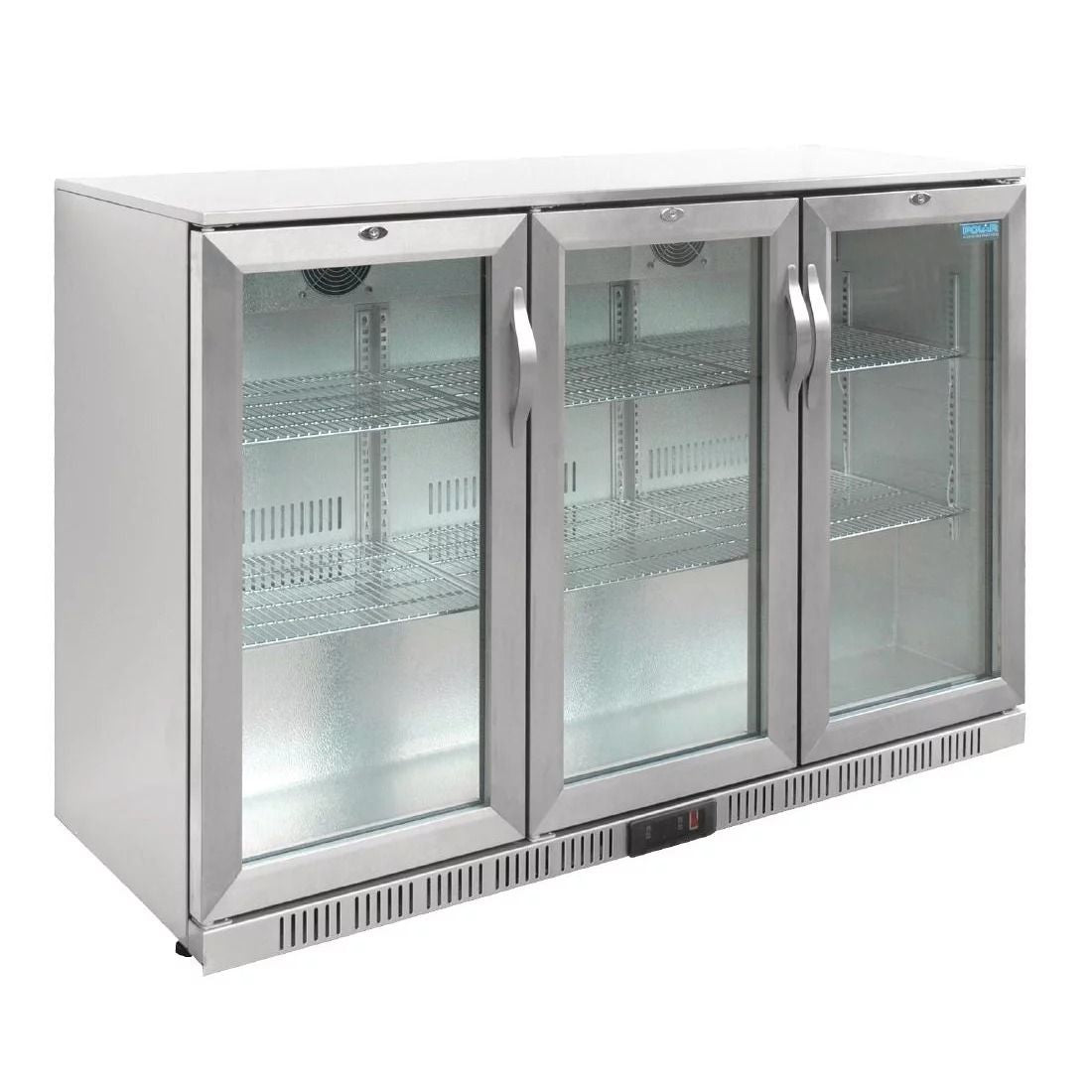 Polar Back Bar Cooler with Hinged Doors in Stainless Steel 330Ltr - GL009 Triple Door Bottle Coolers Polar