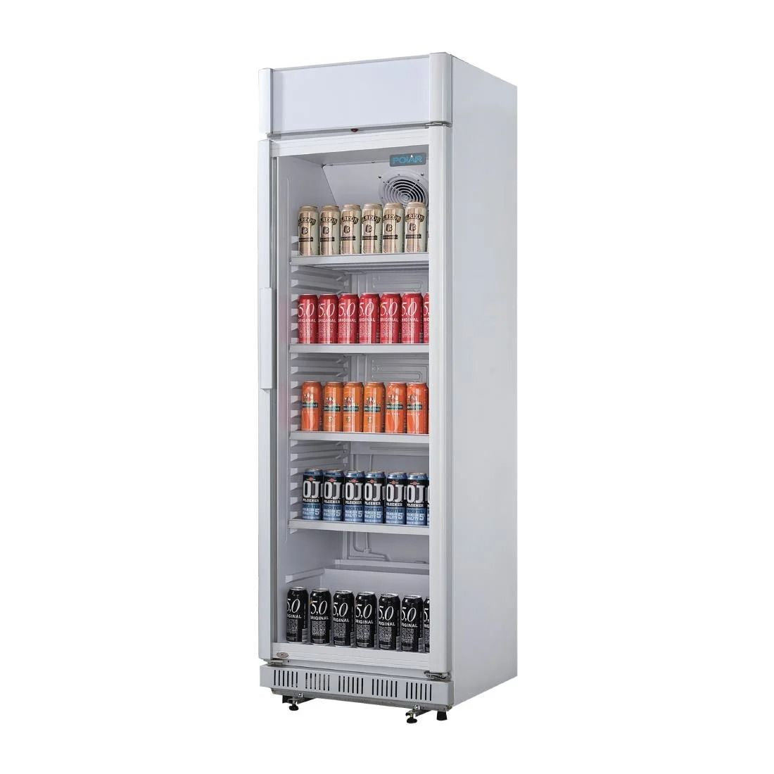 Polar C-Series Upright Display Cooler with Light Box 346Ltr - CC064 Upright Single Door Bottle Coolers Polar