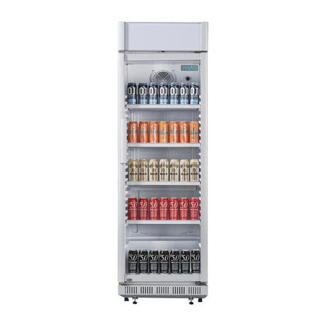 Polar C-Series Upright Display Cooler with Light Box 346Ltr - CC064 Upright Single Door Bottle Coolers Polar