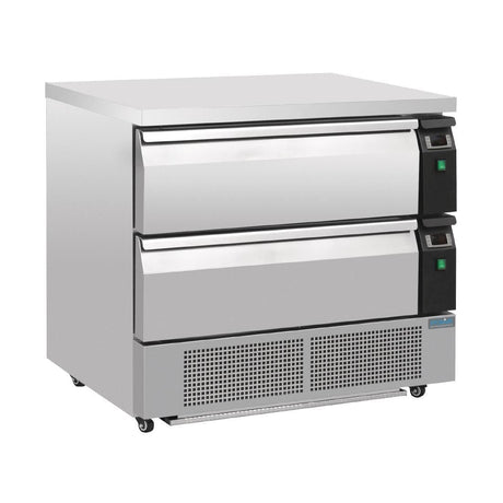 Polar Double Drawer Counter Fridge/Freezer 2xGN - DA996 Counter Fridges With Drawers Polar