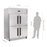 Polar Upright Double Stable Door Gastro Freezer 1200Ltr - CW196 Refrigeration Uprights - Double Door Polar