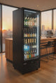 CUBO Display Fridge 361L - 1 Door - 5 Shelves - Glass Door - Black Interior - CS-SU400