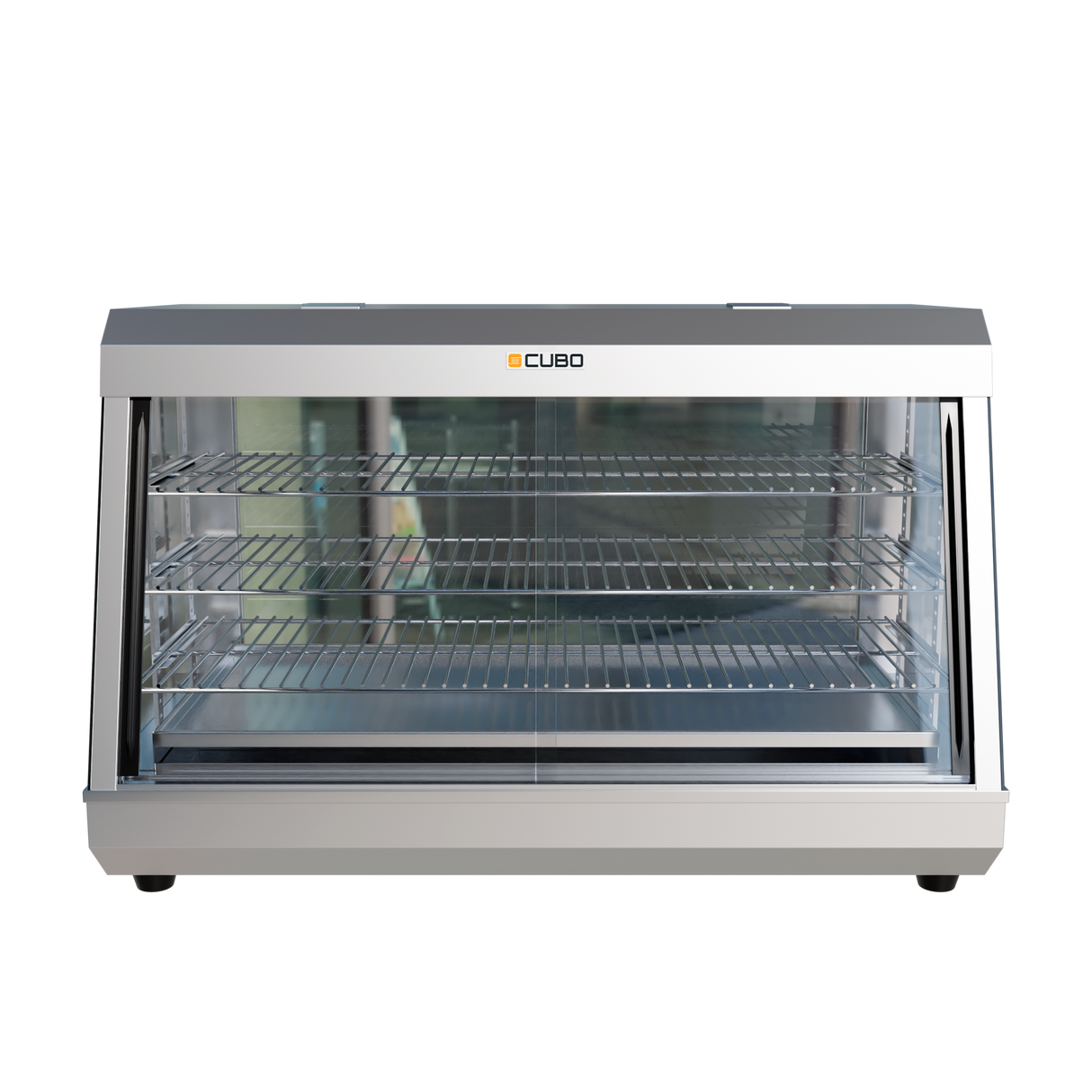 CUBO Wärmevitrine - Theke 90cm Breite - 1,8kW - 3 Einlegeböden - CS-R60-1H