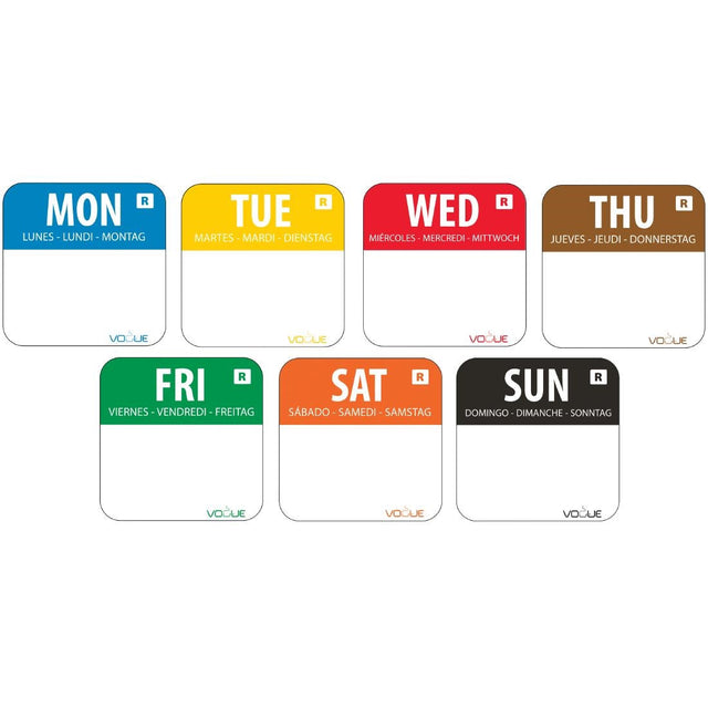 Vogue Removable Day of the Week Labels (Pack of 7000) - S151  Vogue