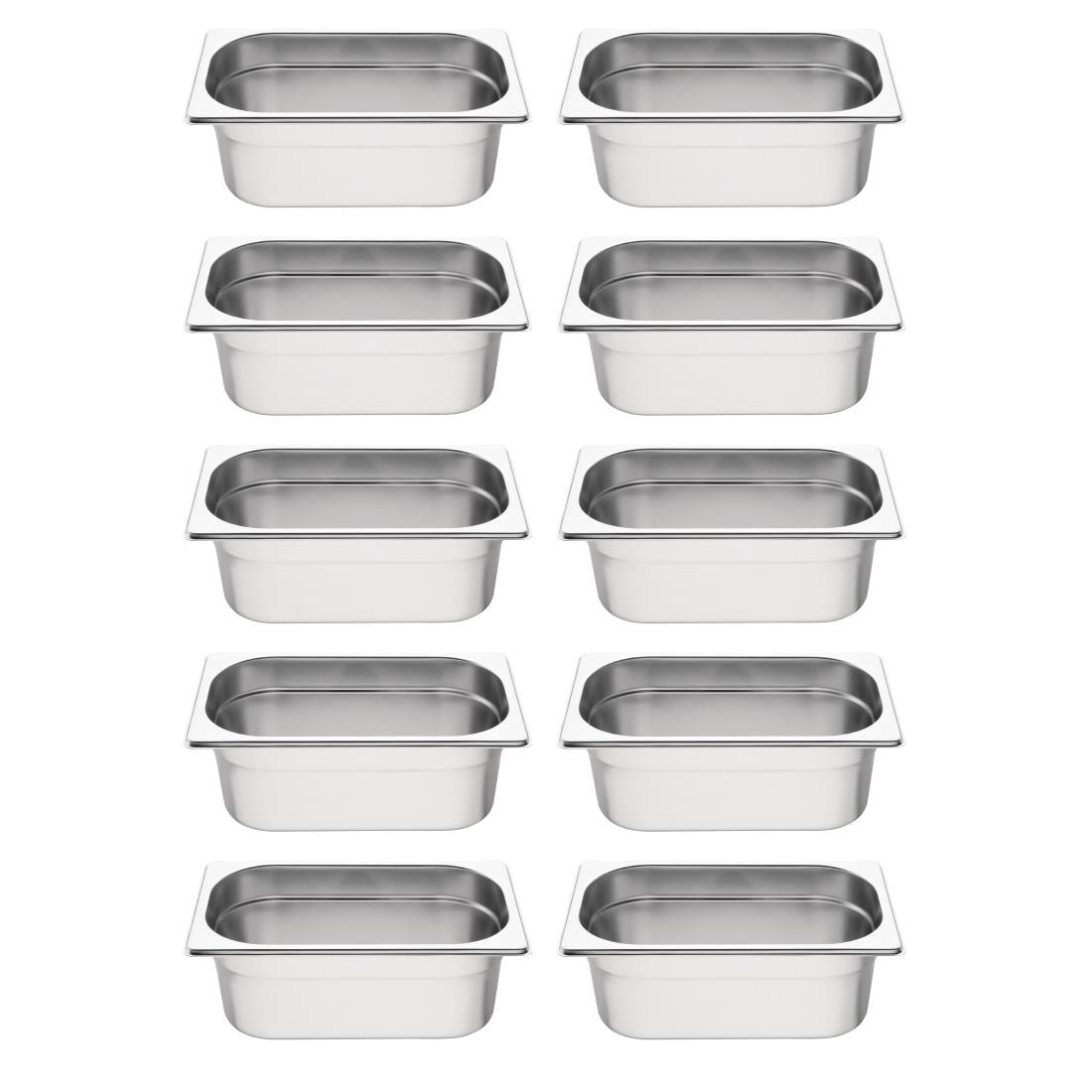 Vogue Stainless Steel Gastronorm Container Kit 1/4 (Pack of 10) - S410  Vogue