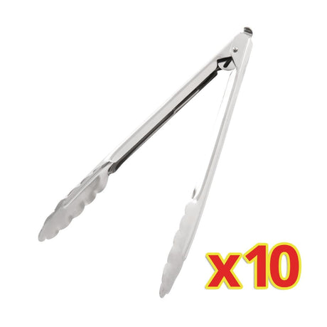 Bulk Buy Catering Tongs 10" (Pack of 10) - S633  Vogue   