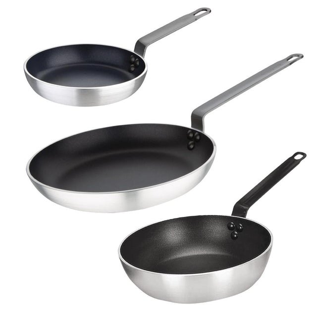 Vogue Cook Like A Pro 3-Piece Aluminium Non-Stick Frying Pan and Sauté Pan Set - SA691  Vogue